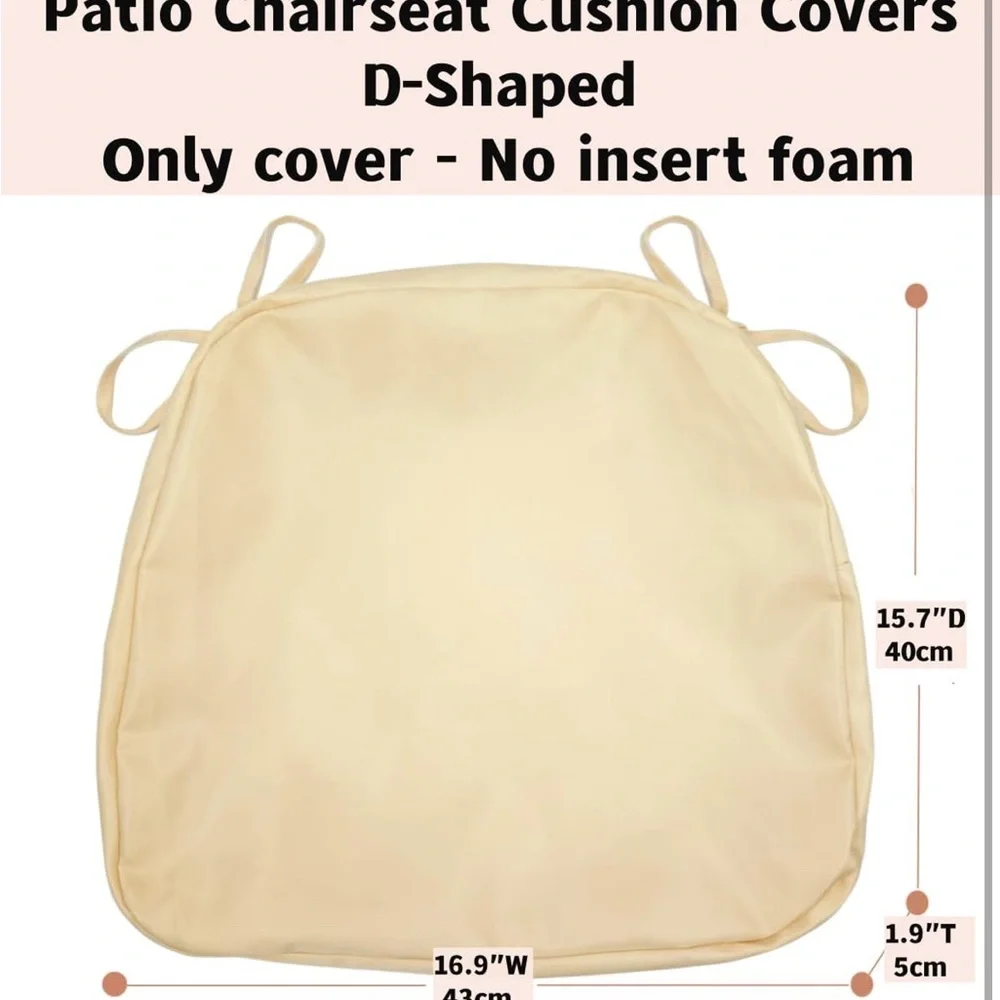 New Outdoor Removable Replaceable Cushion Covers 17x16x2 Set of 4